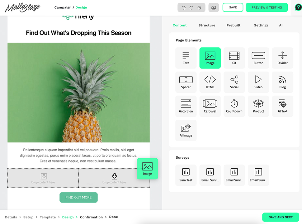 screenshot of Mail Blaze